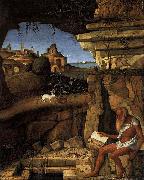 Giovanni Bellini St Jerome Reading in the Countryside oil